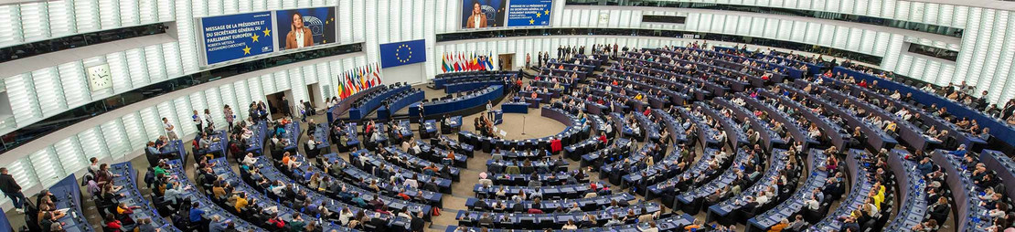 Blick in das vollbesetzte Europäische Parlament