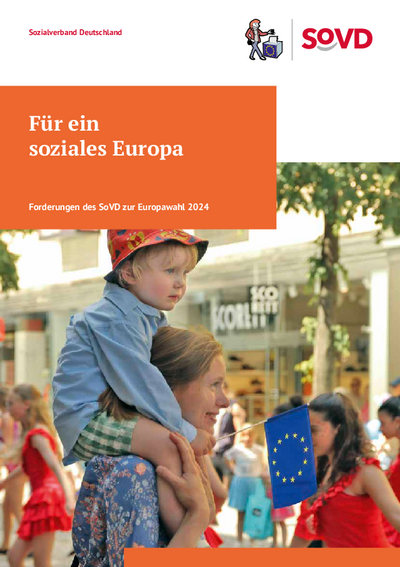 Titelblatt SoVD-Forderungspapier "Für ein soziales Europa" 