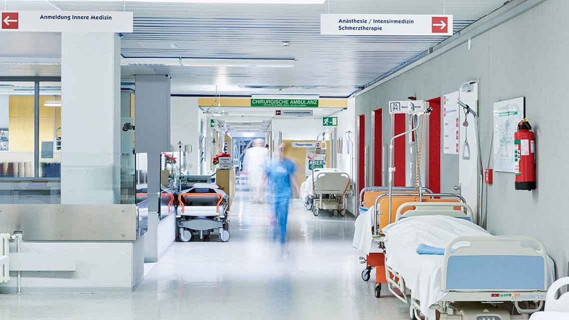 Empfangsbereich eines Krankenhauses