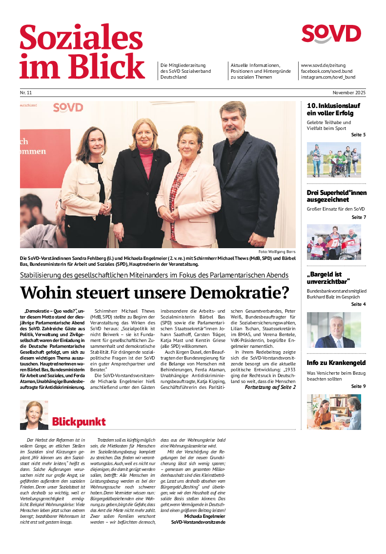 SoVD-Zeitung November 2025, Bundesteil