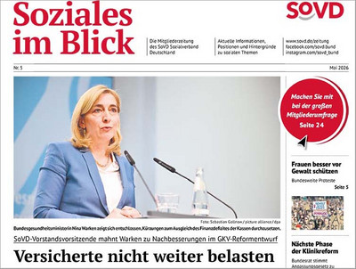 Ausschnitt der Titelseite SoVD-Zeitung Mai 2026- 