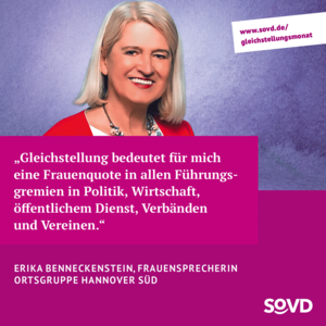 Foto und Zitat Erika Benneckenstein, Frauensprecherin des Ortsverbandes Hannover Süd