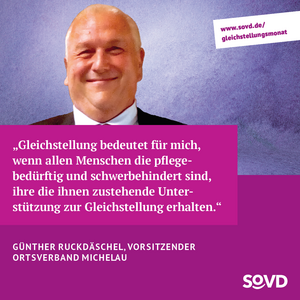 Foto und Zitat Günther Ruckdäschel, Vorsitzender des Ortsverbandes Michelau