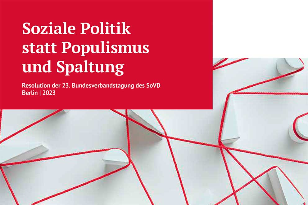 Textkachel: "Soziale Politik statt Populismus und Spaltung"